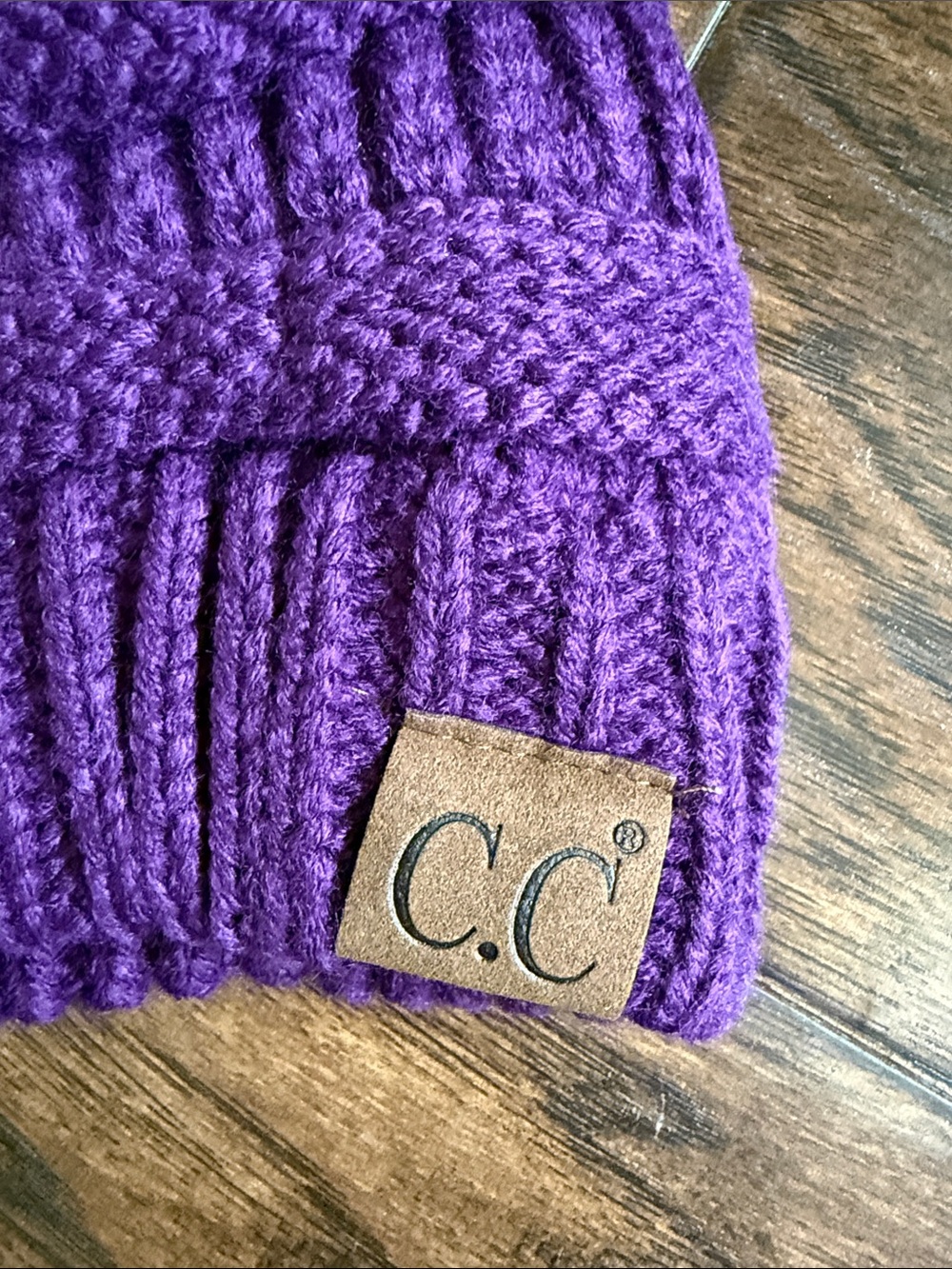 NWT!  C.C Deep Purple Ribbed Beanie - Picture 6 of 6